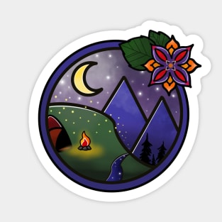 Nighttime Mountain Scape Sticker Sticker